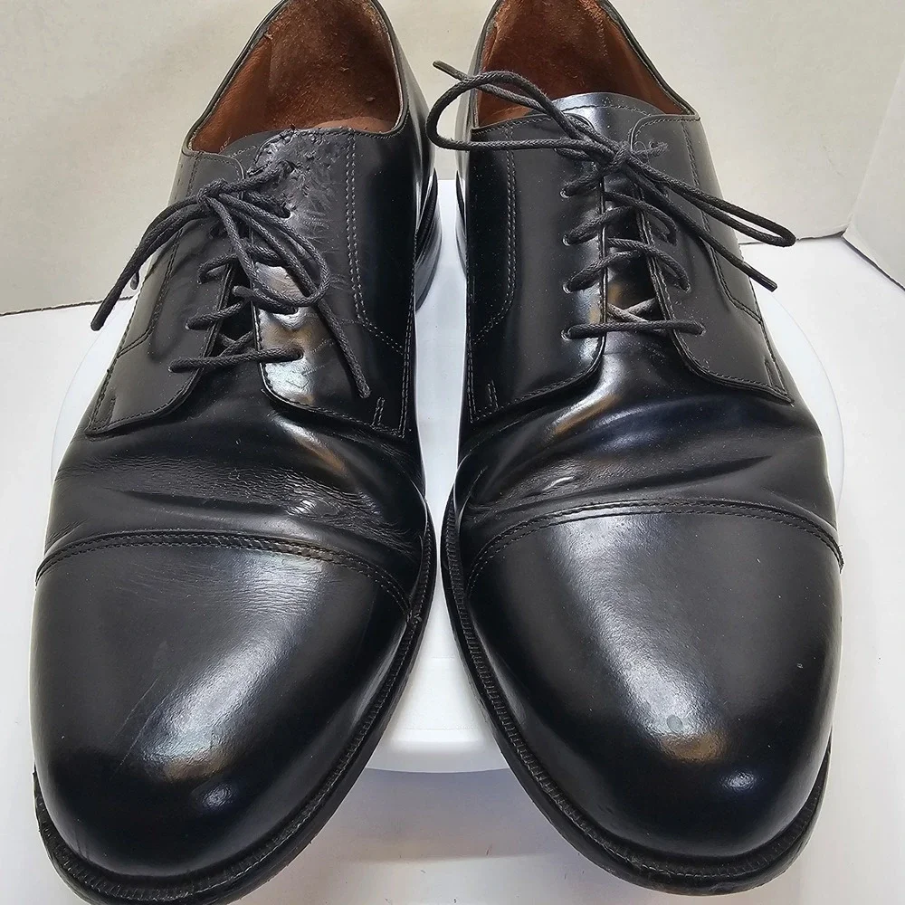 Bostonian Classic First Flex Black Leather Lace Cap Toe Oxford Shoes‎ Size 11 M